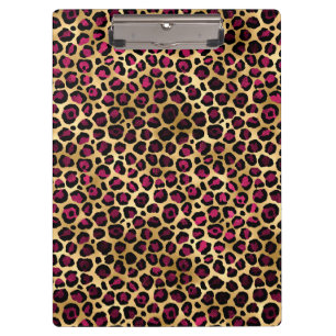 Burgund und Gold Leopardenserie Design 2 Klemmbrett