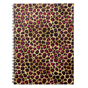 Burgund und Gold Leopardenserie Design 2 Notizblock