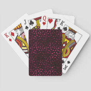 Burgund und Gold Leopardenserie Design 3 Spielkarten