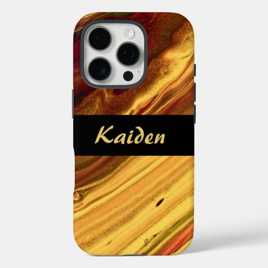 Burgund und Gold-Marmor Case-Mate iPhone Hülle (Rückseite)