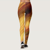 Burgund und Gold-Marmor Leggings (Rückseite)