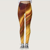 Burgund und Gold-Marmor Leggings (Vorderseite)