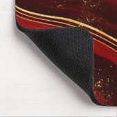 Burgund und Gold-Marmor Mousepad (Ecke)