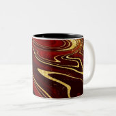 Burgund und Gold-Marmor Zweifarbige Tasse (VorderseiteRechts)