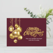 Burgund und Gold Moderne Weihnachten (Stehend Vorderseite)