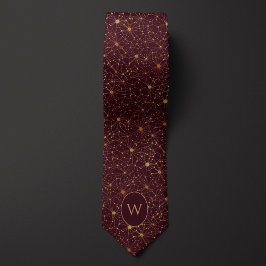 Burgund und Gold Neuron Network Krawatte