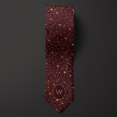 Burgund und Gold Neuron Network Krawatte
