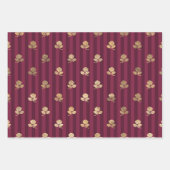 Burgund und Gold Paris Geschenkpapier Set (Vorderseite)