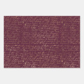 Burgund und Gold Paris Geschenkpapier Set (Vorderseite 3)