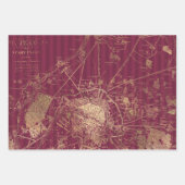 Burgund und Gold Paris Geschenkpapier Set (Vorderseite 3)