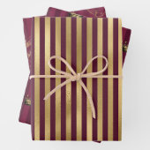 Burgund und Gold Paris Geschenkpapier Set (Beispiel)