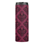 Burgund und Gold Pariser Edelsteindamaske Thermosbecher (Rückseite)