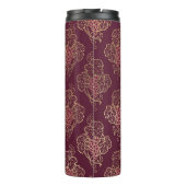 Burgund und Gold Pariser Wein Gemstone Monogramm Thermosbecher (Rückseite)