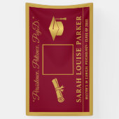 Burgund und Gold PsyD Zitat Foto Abschluss 202 Banner (Vertikal)