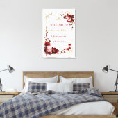 Burgund und Gold Quinceñera Willkommen Printable Leinwanddruck (Insitu (Schlafzimmer))