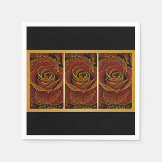 Burgund und Gold-Rose Serviette