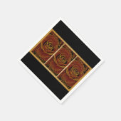Burgund und Gold-Rose Serviette (Ecke)