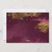 Burgund und Gold Script Frohe Weihnachten 2 Foto (Rückseite)