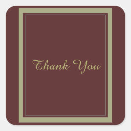 Burgund und Gold Vielen Dank Quadratischer Aufkleber