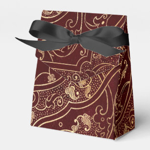 Burgund und Gold Vintage Damast Geschenkschachtel