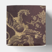 Burgund und Gold Vintage Löwenmuster Geschenkschachtel (Oben)