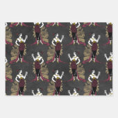 Burgund und Gold Vintages Pariser Weinkultur Geschenkpapier Set (Vorderseite)