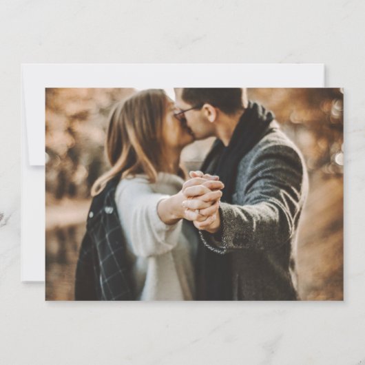 Burgund und Gold Wedding 4 Foto Save the Date (Rückseite)