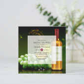 Burgund und Gold Weinprobe Brautparty Einladung (Stehend Vorderseite)