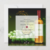 Burgund und Gold Weinprobe Brautparty Einladung (Vorderseite)