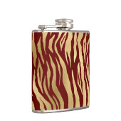 Burgund und Gold Wild Animal Print Flachmann (Rechts)