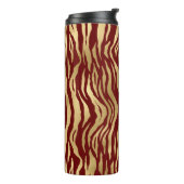 Burgund und Gold Wild Animal Print Thermosbecher (Nach links gedreht)