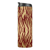 Burgund und Gold Wild Animal Print Thermosbecher (Nach rechts gedreht)