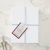 Burgund und Gold Willkommen Liebe & Dankeshochzeit Geschenkanhänger (Mit Garn)