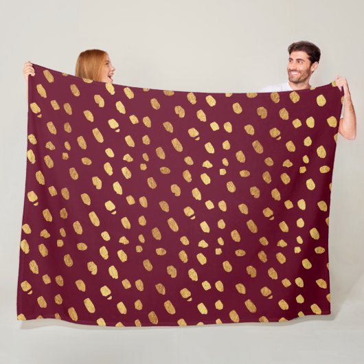 Burgund und Gold Wurfdecke Fleecedecke (Beispiel)