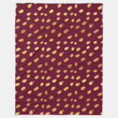 Burgund und Gold Wurfdecke Fleecedecke (Vorderseite)