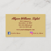 Burgund und Goldhaar-Stylist Visitenkarte (Rückseite)