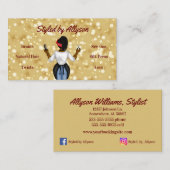 Burgund und Goldhaar-Stylist Visitenkarte (Vorne/Hinten)