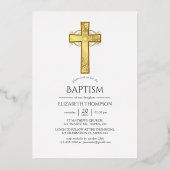 Burgund und Goldtaufe oder Christening Filigree Folieneinladung (Rückseite)