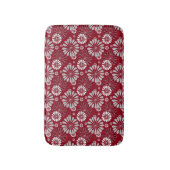 Burgund und Grau Blumenmuster Badematte (Vorderseite Vertikal)