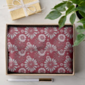 Burgund und Graues Blumenmuster Seidenpapier (Geschenk)