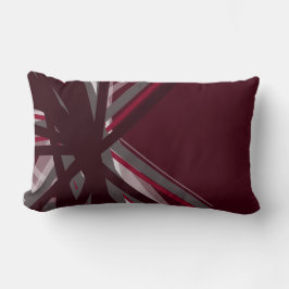 Burgund und Gray Artistic Abstract Design Lendenkissen