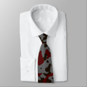 Burgund und Gray Camouflage in Brown Krawatte (Gebunden)