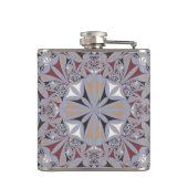 Burgund und Gray Elegantes Muster Personalisiert Flachmann (Rückseite)