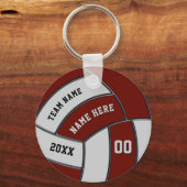 Burgund und Gray Volleyball Schlüsselanhänger pers (Vorderseite)