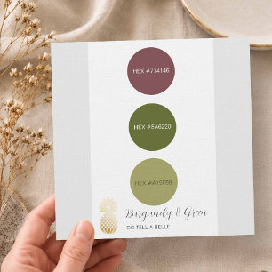 Burgund- und Grün-Hochzeitsfarbenpalette Einladung