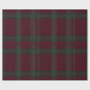 Burgund und grün karierter Tartan-Geschenkpapier Geschenkpapier
