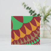 Burgund und Grüne Skala Einladung (Stehend Vorderseite)