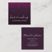 Burgund und Lila Herzensalon Confetti Quadratische Visitenkarte (Vorne/Hinten)