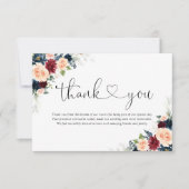 Burgund und Marine Wedding Danke Karten (Vorderseite)