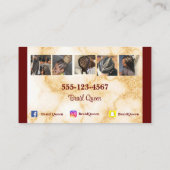 Burgund und Marmorhaar Visitenkarte (Rückseite)